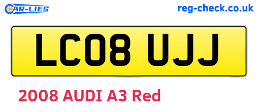 LC08UJJ are the vehicle registration plates.
