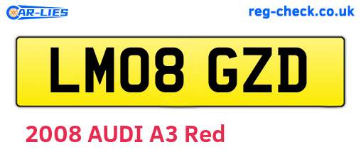 LM08GZD are the vehicle registration plates.
