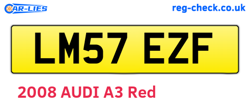 LM57EZF are the vehicle registration plates.