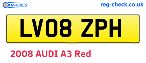 LV08ZPH are the vehicle registration plates.