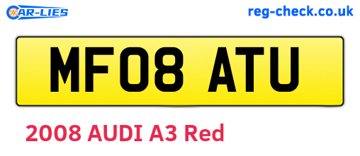 MF08ATU are the vehicle registration plates.