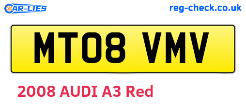 MT08VMV are the vehicle registration plates.