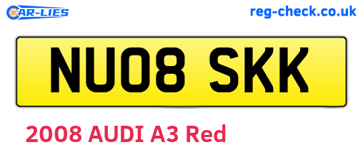 NU08SKK are the vehicle registration plates.