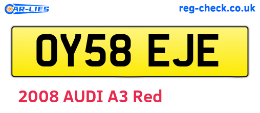 OY58EJE are the vehicle registration plates.