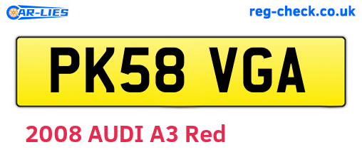 PK58VGA are the vehicle registration plates.