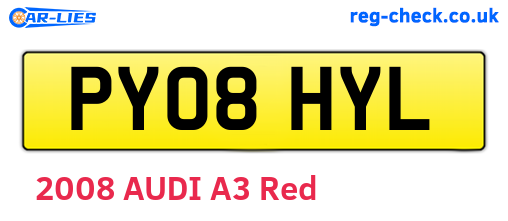 PY08HYL are the vehicle registration plates.