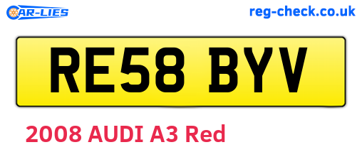 RE58BYV are the vehicle registration plates.