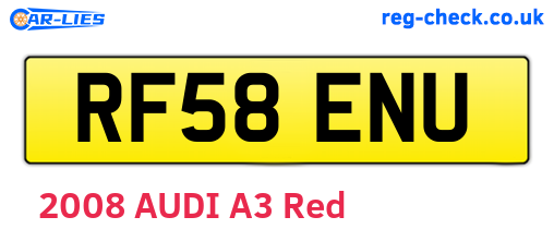 RF58ENU are the vehicle registration plates.