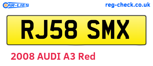 RJ58SMX are the vehicle registration plates.