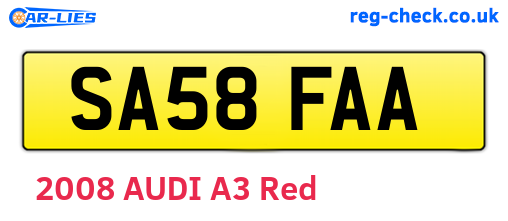SA58FAA are the vehicle registration plates.