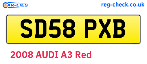 SD58PXB are the vehicle registration plates.