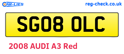 SG08OLC are the vehicle registration plates.