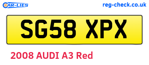 SG58XPX are the vehicle registration plates.