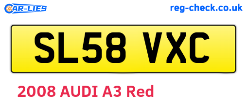 SL58VXC are the vehicle registration plates.