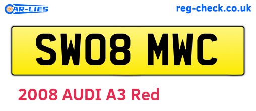 SW08MWC are the vehicle registration plates.