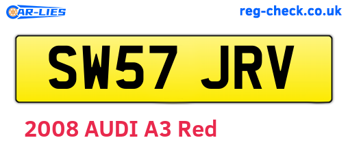 SW57JRV are the vehicle registration plates.