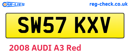 SW57KXV are the vehicle registration plates.