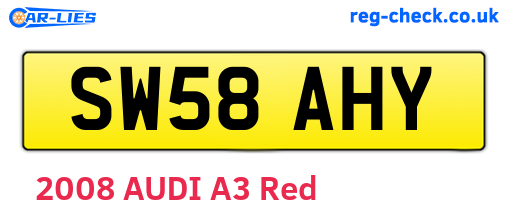 SW58AHY are the vehicle registration plates.