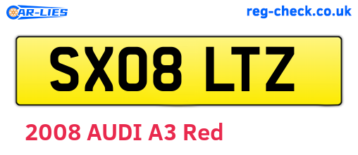 SX08LTZ are the vehicle registration plates.