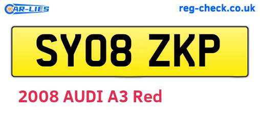 SY08ZKP are the vehicle registration plates.