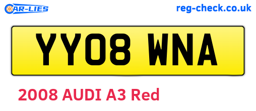 YY08WNA are the vehicle registration plates.