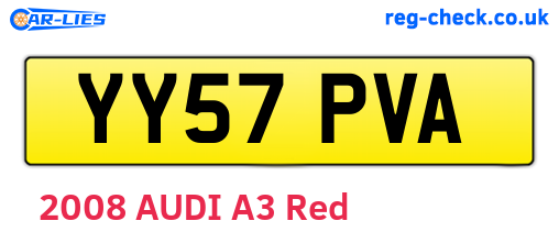 YY57PVA are the vehicle registration plates.