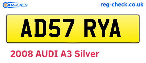 AD57RYA are the vehicle registration plates.