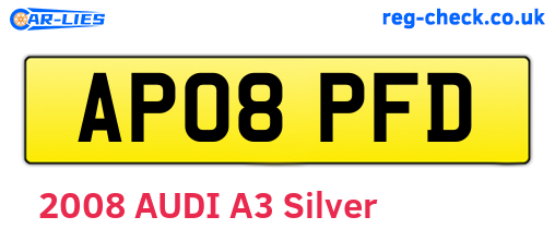 AP08PFD are the vehicle registration plates.