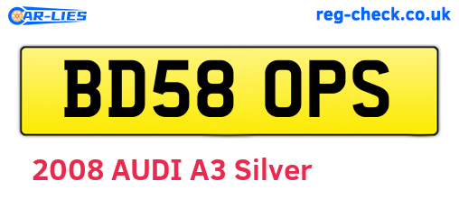 BD58OPS are the vehicle registration plates.