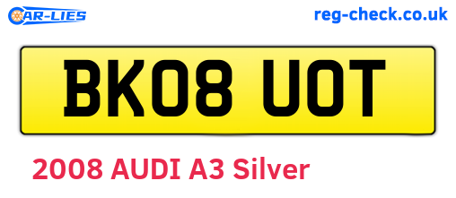 BK08UOT are the vehicle registration plates.