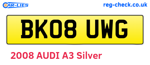 BK08UWG are the vehicle registration plates.
