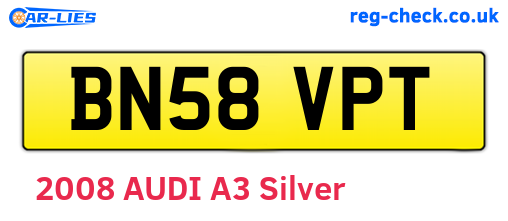 BN58VPT are the vehicle registration plates.