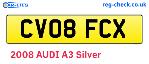 CV08FCX are the vehicle registration plates.