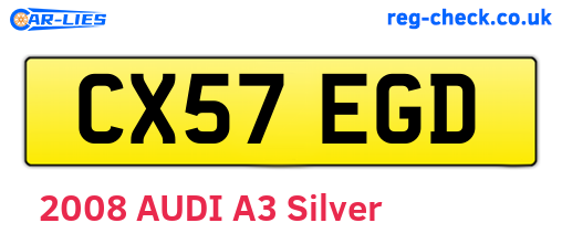 CX57EGD are the vehicle registration plates.