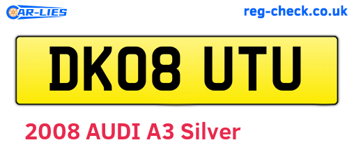 DK08UTU are the vehicle registration plates.