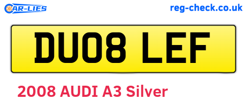 DU08LEF are the vehicle registration plates.