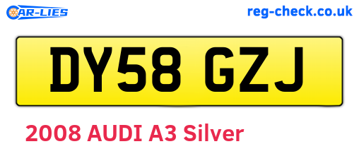 DY58GZJ are the vehicle registration plates.