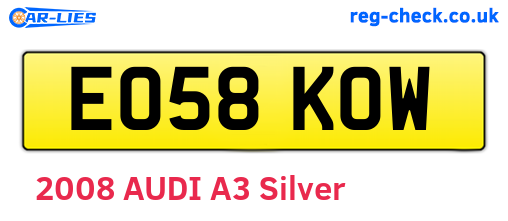 EO58KOW are the vehicle registration plates.