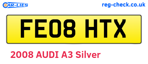 FE08HTX are the vehicle registration plates.