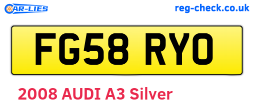 FG58RYO are the vehicle registration plates.