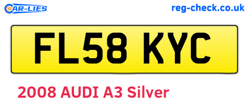 FL58KYC are the vehicle registration plates.