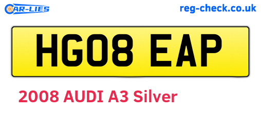 HG08EAP are the vehicle registration plates.