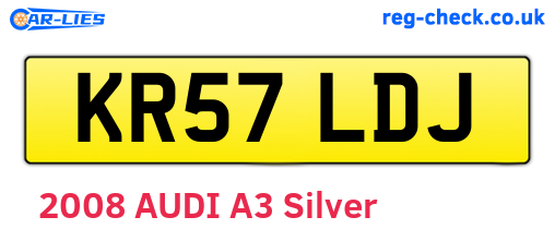 KR57LDJ are the vehicle registration plates.
