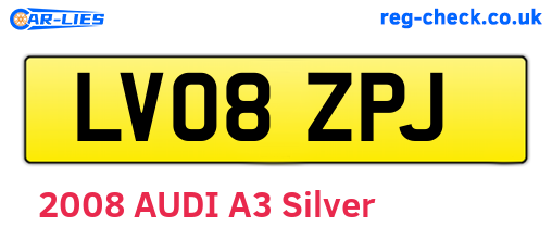 LV08ZPJ are the vehicle registration plates.