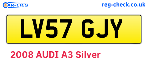 LV57GJY are the vehicle registration plates.
