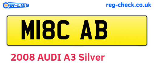 M18CAB are the vehicle registration plates.