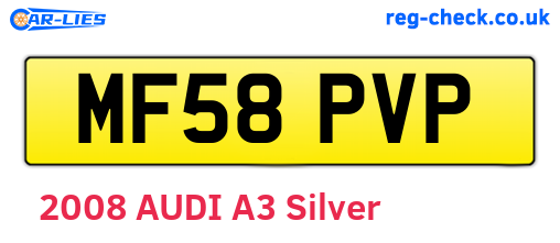 MF58PVP are the vehicle registration plates.