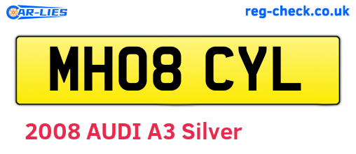MH08CYL are the vehicle registration plates.