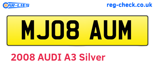 MJ08AUM are the vehicle registration plates.