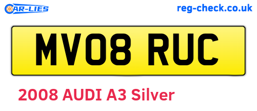 MV08RUC are the vehicle registration plates.